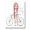 Designart - Young Girl With Bicycle - Children's Art Canvas Wall Art Print